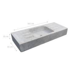 Pia de mármore branco L102xDP41xH15 cm 2