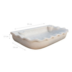 Acquaio in marmo bianco  L95xPR54xH17 cm 2