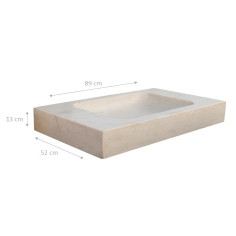 Pia de mármore branco L89xDP52xH13 cm 2