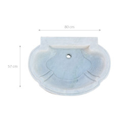 Vasca in marmo bianco L80xPR57xH16 cm 2