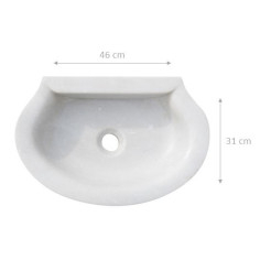 Pia de mármore branco L46xDP31xH13 cm 2