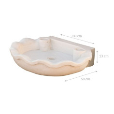 Pia de mármore branco L60xDP50xH13 cm 2