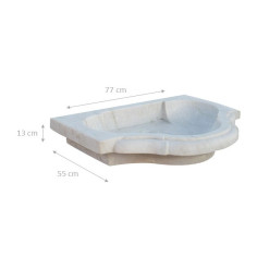 Acquaio in marmo bianco  L77xPR55xH13 cm 2