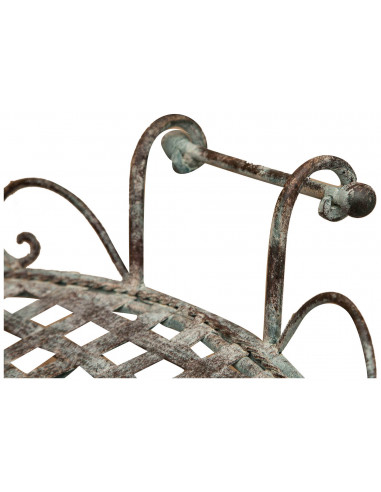 Tavolino vassoio pieghevole in ferro battuto finitura ruggine anticata diam.72x65 cm Tavolino vassoio pieghevole in ferro battuto finitura ruggine anticata diam.72x65 cm
