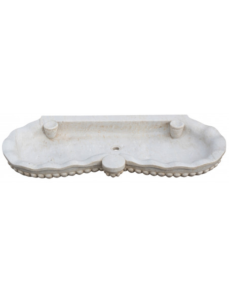 Vasca smerlata in marmo bianco L120xPR56xH15 cm