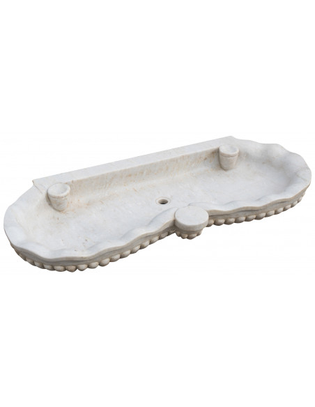 Vasca smerlata in marmo bianco L120xPR56xH15 cm