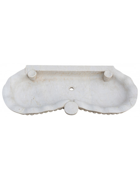 Vasca smerlata in marmo bianco L120xPR56xH15 cm