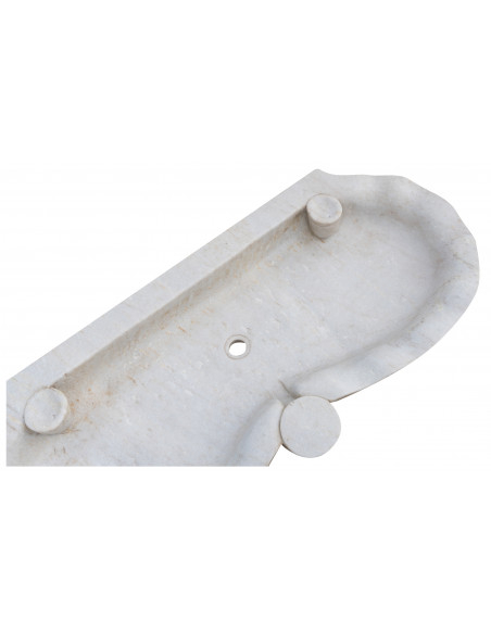Vasca smerlata in marmo bianco L120xPR56xH15 cm