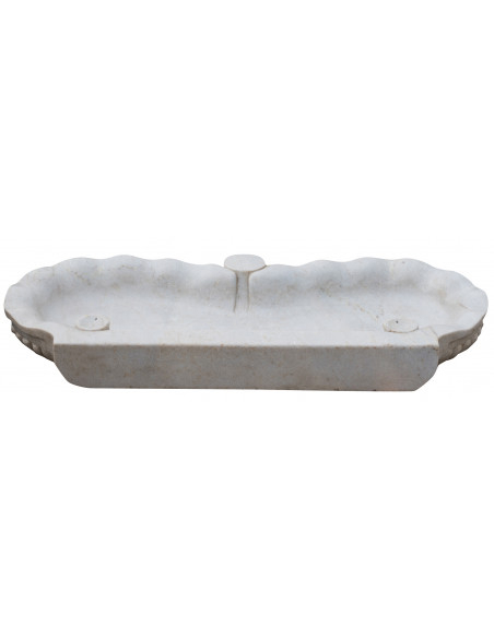 Vasca smerlata in marmo bianco L120xPR56xH15 cm