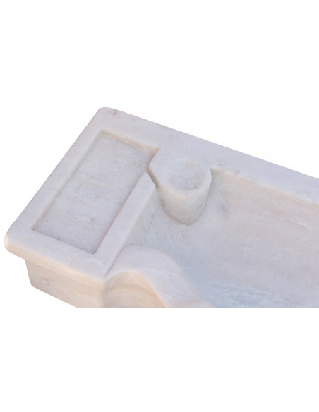 Lavandino in marmo bianco  L114xPR45xH18 cm - Biscottini.it