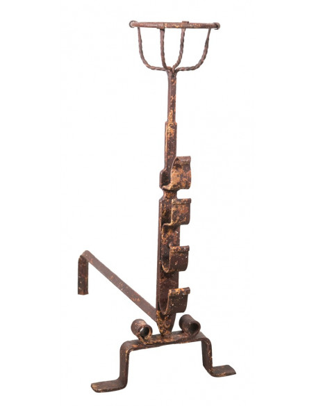 COPPIA ALARI IN FERRO FORGIATO A MANO L64xPR29xH69 CM 
