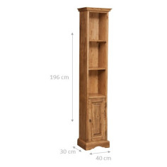 Piccola libreria in legno massello di tiglio finitura naturale 40x30x196 cm 2