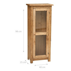 Vetrinetta Country in legno massello di tiglio finitura naturale  40x25x98 cm 2