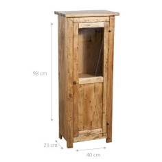 Vetrinetta Country in legno massello di tiglio finitura naturale  40x25x98 cm 2