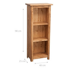 Piccola libreria Country in legno massello di tiglio finitura naturale 40x25x98 cm 2