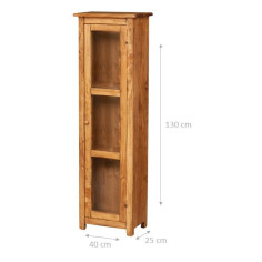 Piccola libreria Country in legno massello di tiglio struttura bianca anticata piano finitura naturale L40xPR25xH98 cm. Made in  2