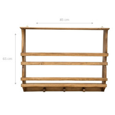 PIATTAIA COUNTRY IN LEGNO MASSELLO DI TIGLIO FINITURA NATURALE L85XPR15XH65 CM. MADE IN ITALY 2