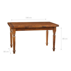 Tavolo allungabile  in legno massello di tiglio finitura noce by Biscottini 2