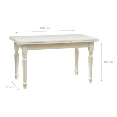 Tavolo allungabile Shabby in legno finitura bianca. By Biscottini 2