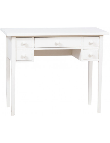 Escritorio de escritorio en madera de tilo maciza acabado blanco antiguo - Biscottini.it