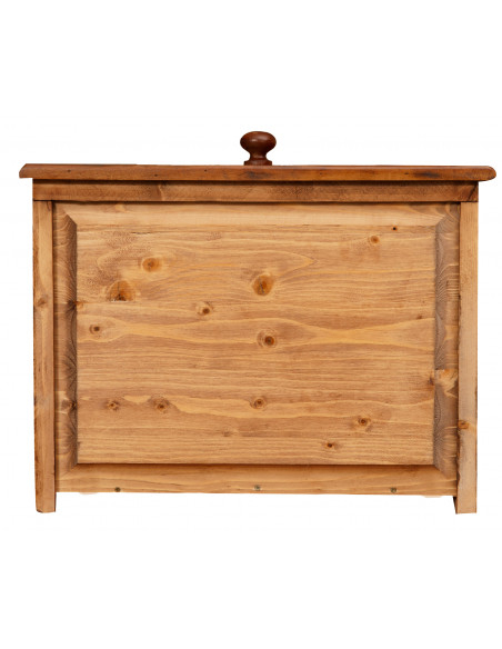 Comodino Country in legno massello di tiglio finitura noce 50x35x75 cm