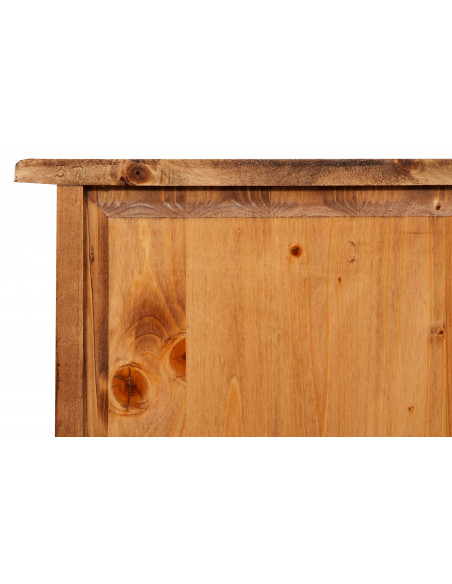 Comodino Country in legno massello di tiglio finitura noce 50x35x75 cm