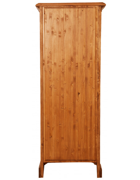 Vetrina Country in  legno massello di tiglio finitura noce 55x43x150 cm