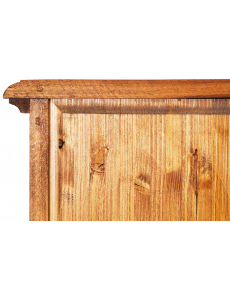 Vetrina Country in  legno massello di tiglio finitura noce 55x43x150 cm
