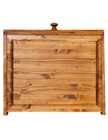 Vetrina Country in  legno massello di tiglio finitura noce 55x43x150 cm