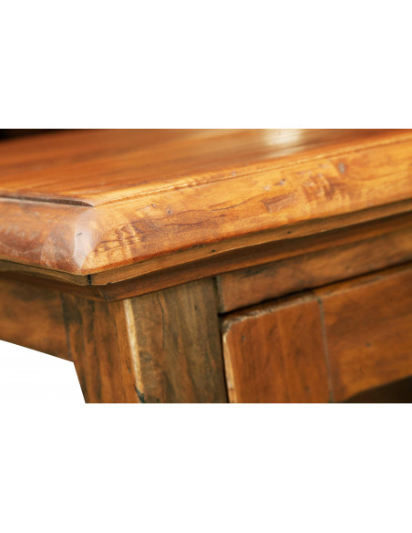 Vetrina Country in  legno massello di tiglio finitura noce 55x43x150 cm
