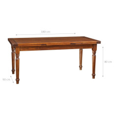 Mesa extensível de madeira country, fabricada na Itália. 2