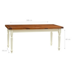 Tavolo bicromatico con allunghe fatto a mano Made in Italy in massello. 2