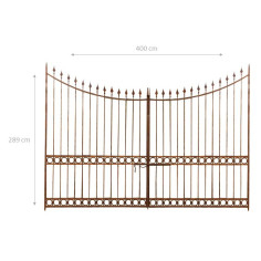 Portão de ferro maciço L400xDP4xH289 cm 2