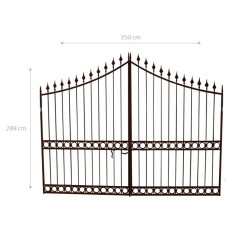Cancello in ferro pieno L350xPR4xH288 cm 2