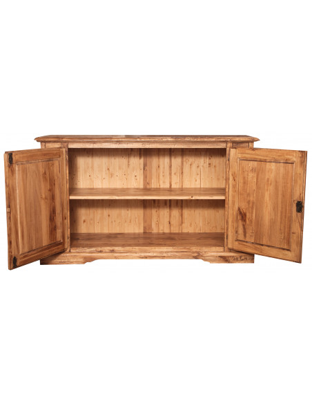 Credenza Country in legno massello di tiglio finitura naturale 180x58x105 cm