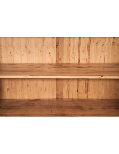 Credenza Country in legno massello di tiglio finitura naturale 180x58x105 cm