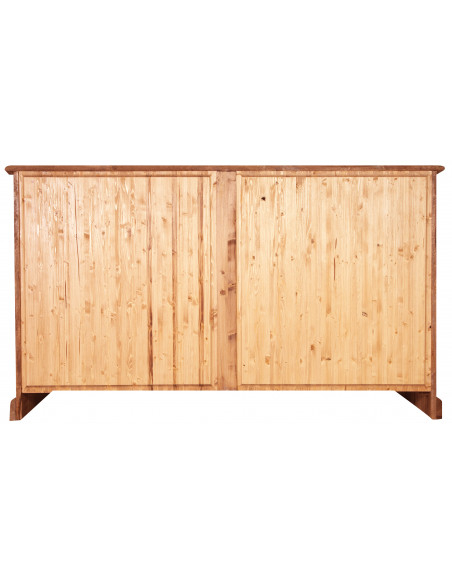 Credenza Country in legno massello di tiglio finitura naturale 180x58x105 cm