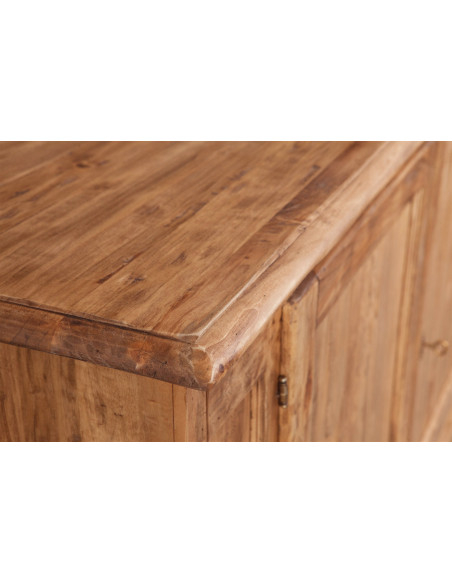 Credenza Country in legno massello di tiglio finitura naturale 180x58x105 cm