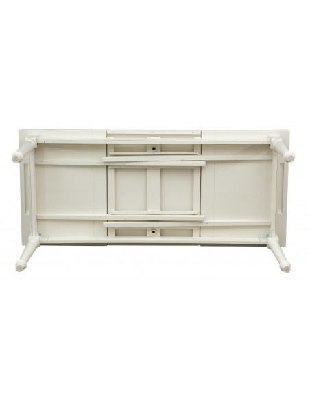 Tavolo Country allungabile in legno massello di tiglio finitura bianca anticata 200x90x80 cm. Made in Italy