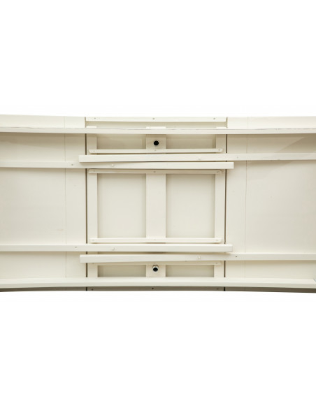 Tavolo Country allungabile in legno massello di tiglio finitura bianca anticata 200x90x80 cm. Made in Italy