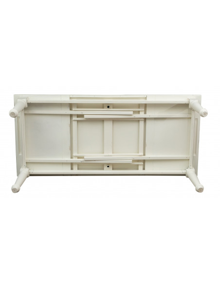 Tavolo Country allungabile in legno massello di tiglio finitura bianca anticata 220x100x80 cm. Made in Italy