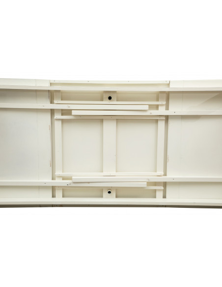 Country-style solid lime wood antiqued white finish W 220xDP100xH80 cm sized extensible table. Made in Italy