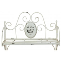 Mensola a muro con portasciugamani in ferro battuto finitura Shabby 55,5x19x43 cm 2