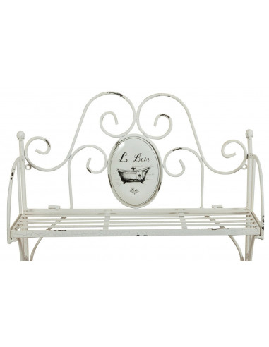 Mensola a muro con portasciugamani in ferro battuto finitura Shabby 55,5x19x43 cm Mensola a muro con portasciugamani in ferro battuto finitura Shabby 55,5x19x43 cm