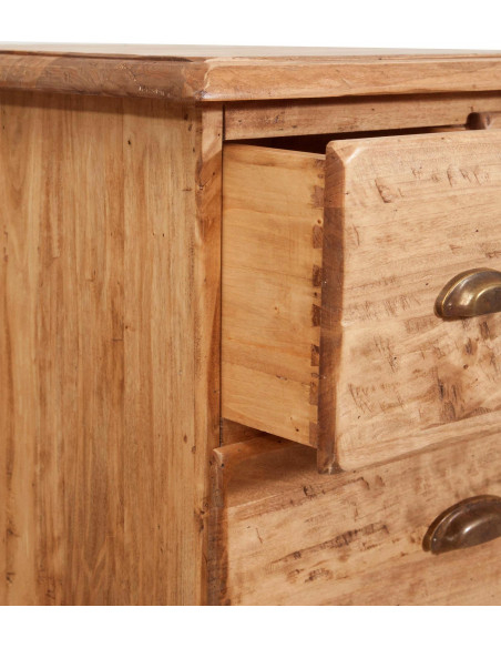Cassettiera Country in legno massello di tiglio finitura naturale 63x41x120 cm