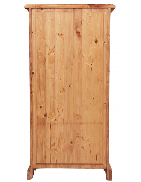 Cassettiera Country in legno massello di tiglio finitura naturale 63x41x120 cm