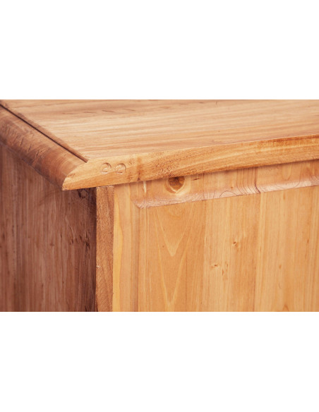Cassettiera Country in legno massello di tiglio finitura naturale 63x41x120 cm