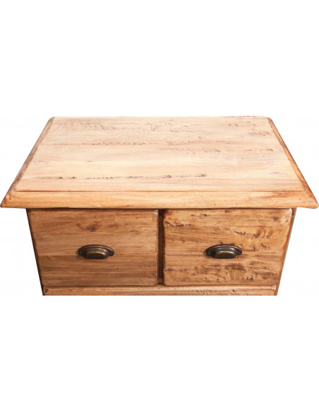 Cassettiera Country in legno massello di tiglio finitura naturale 63x41x100 cm