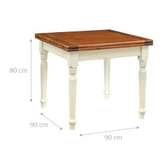 Mesa country extensível quadrada em dois tons feita à mão Made in Italy 2