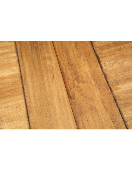 Tavolo Country allungabile in legno massello di tiglio struttura bianca anticata piano naturale L120xPR80xH80 cm. Made in Italy
